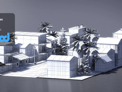 Countryside Street 02 3D Model