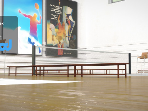Badminton Court Modelo 3D