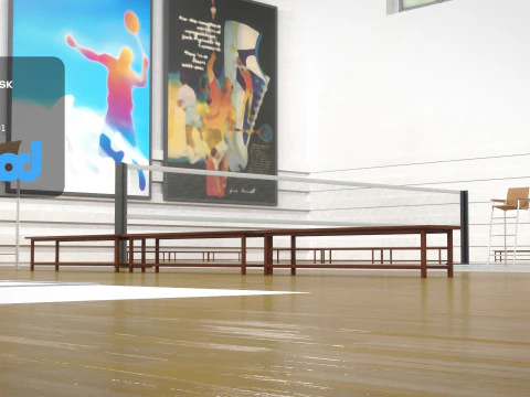 Badminton Court 3D Model