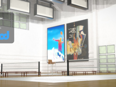 Badminton Court Modelo 3D
