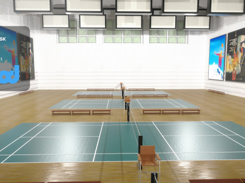 Badminton Court Modelo 3D