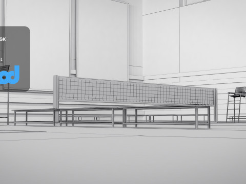 Badminton Court Modelo 3D