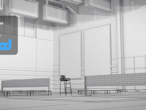 Badminton Court Modelo 3D