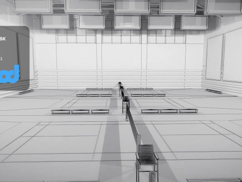Badminton Court 3D Model