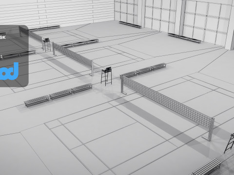 Badminton Court Modelo 3D