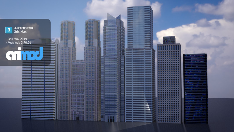 Modern Building in United States 3D Модель .c4d .max .obj .3ds .fbx .stl .blend 