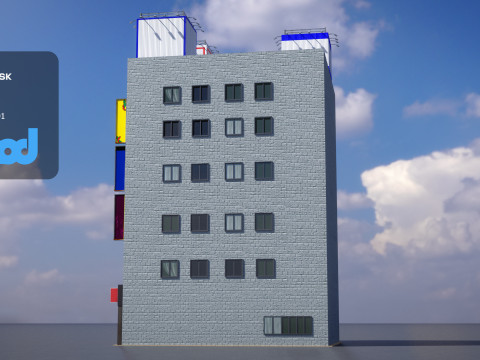 Japanese Commercial Building 0002 Model 3D