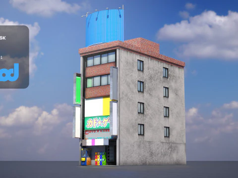 B&acirc;timent commercial japonais 0004 Modèle 3D