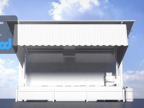 Japanese Street Stall 0005 Goldfish Scooping 3D Model
