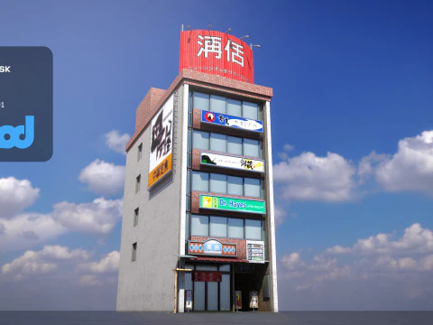 B&acirc;timent japonais 0017 Modèle 3D