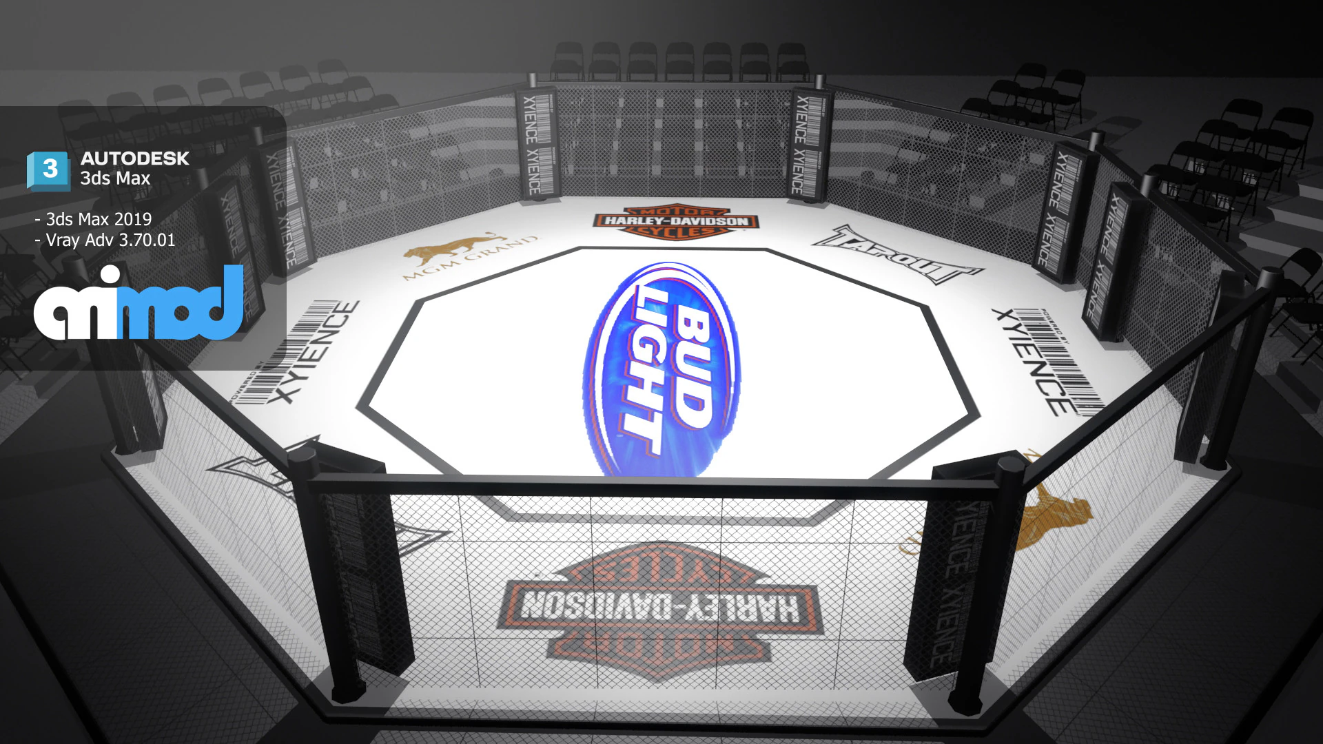 Boxing Ring 3D Model .c4d .max .obj .3ds .fbx .stl .blend