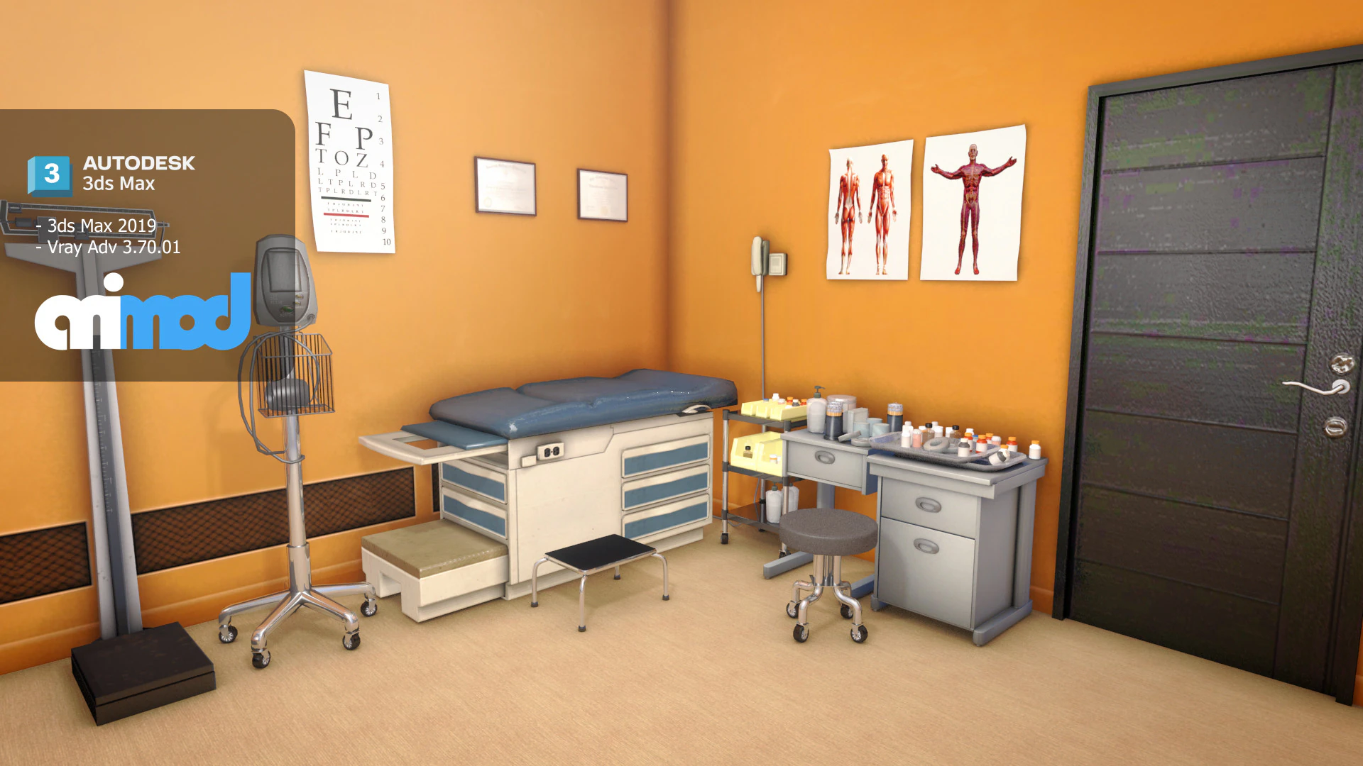 Clinic 3D Model .c4d .max .obj .3ds .fbx .stl .blend 