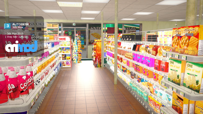 Convenience Store 0002 Modèle 3D .c4d .max .obj .3ds .fbx .stl .blend