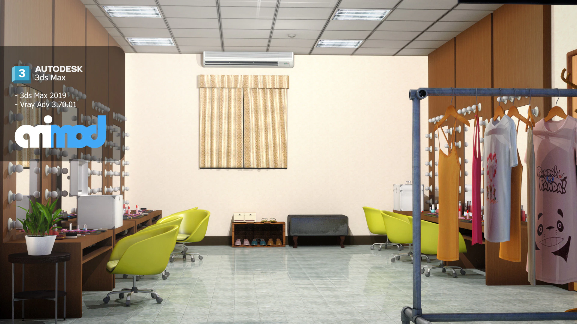 Dressing Room 3D Model .c4d .max .obj .3ds .fbx .stl .blend 