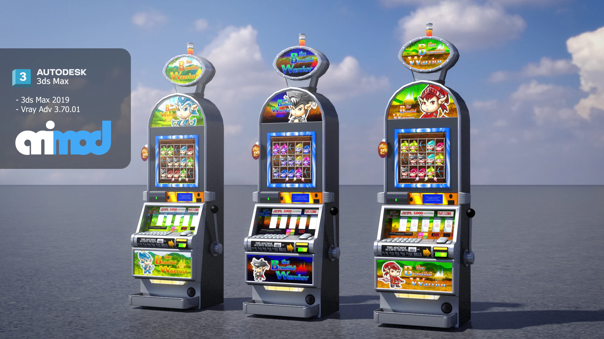 Spielautomat 0001 3D Modell .c4d .max .obj .3ds .fbx .stl .blend 