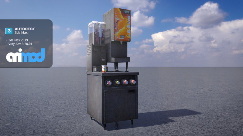 Juice Dispenser 0002 3D Model .c4d .max .obj .3ds .fbx .stl .blend