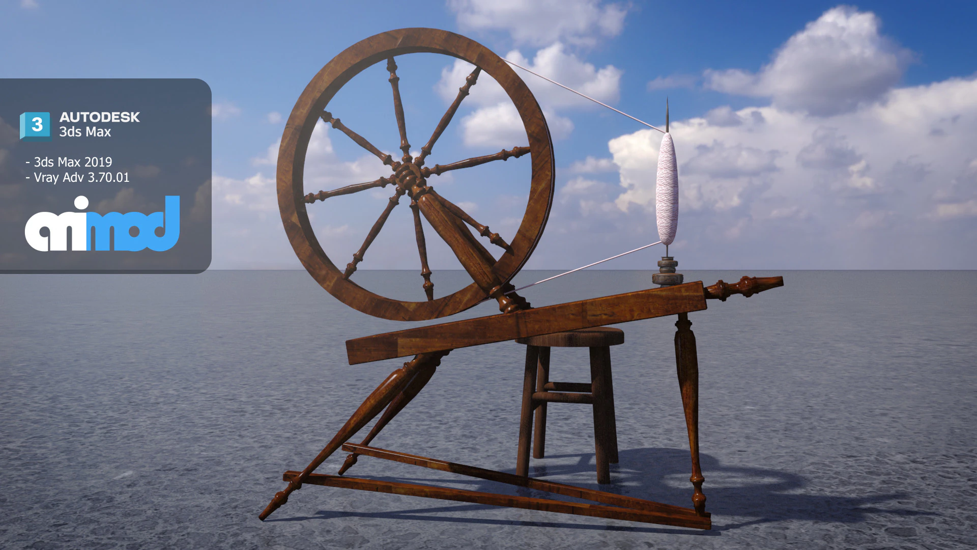 古い繊維機械 3Dモデル .c4d .max .obj .3ds .fbx .stl .blend 