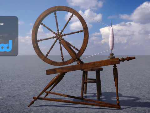 오래된 섬유 기계 3D 모델