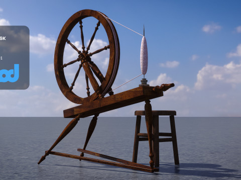 Old Textile Machine Modelo 3D