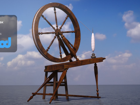 Old Textile Machine Modelo 3D