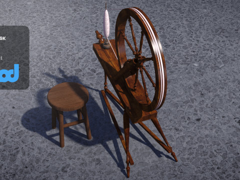 Old Textile Machine Modelo 3D