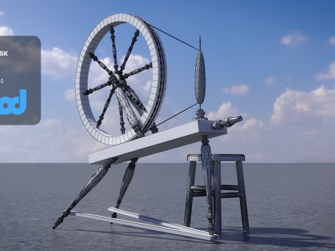 Old Textile Machine Modelo 3D