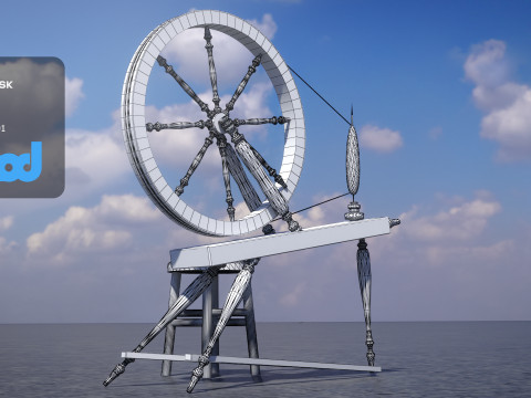 Old Textile Machine Modelo 3D