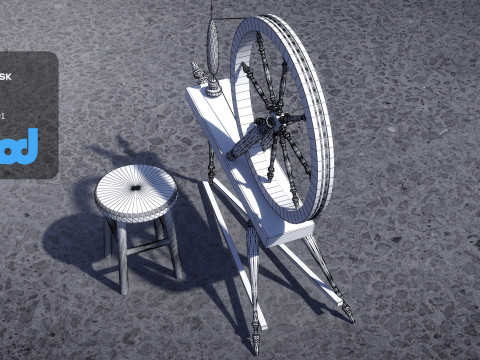 Old Textile Machine Modelo 3D