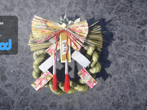 Japońskie dekoracje Shime Kazari 0004 Model 3D