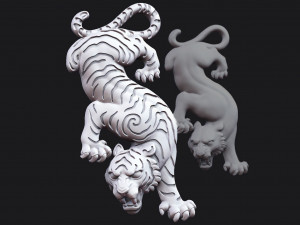 Descending Tiger 3D Print Model