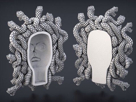 Hoog gedetailleerd Medusa-hoofd 3D printmodel