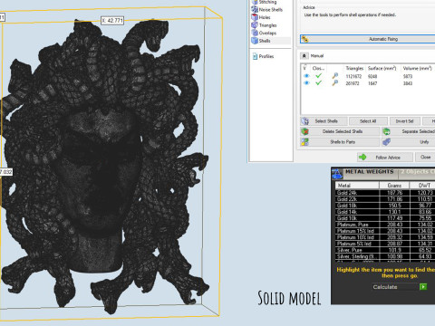 Hoog gedetailleerd Medusa-hoofd 3D printmodel