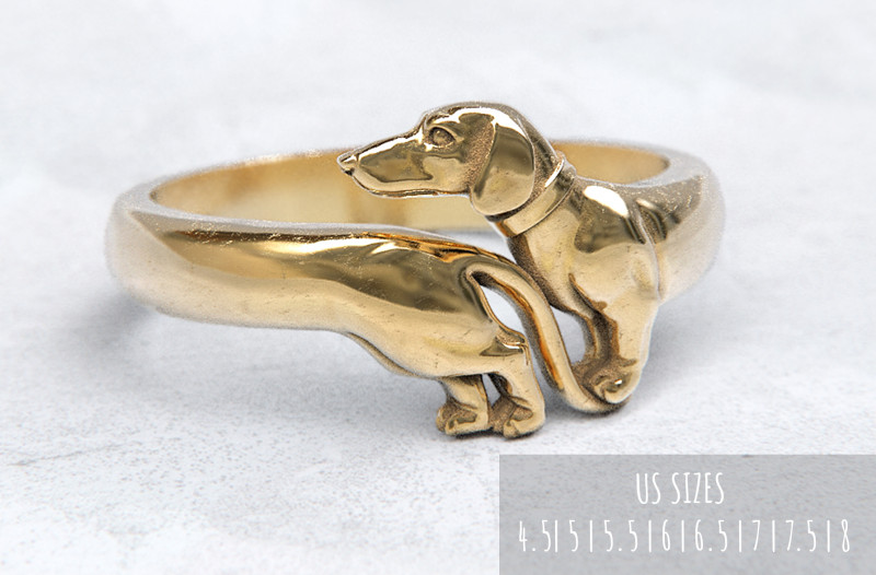 ダックスフント ドッグ リング 3Dプリントモデル .c4d .max .obj .3ds .fbx .stl .blend