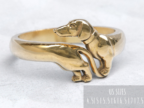Cincin Anjing Dachshund Model Cetak 3D
