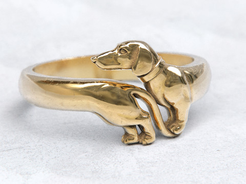 ダックスフント ドッグ リング 3Dプリントモデル