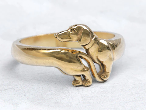 Dachshund Dog Ring 3D Print Model