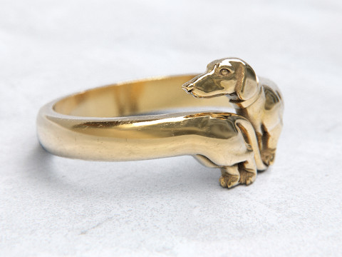 ダックスフント ドッグ リング 3Dプリントモデル