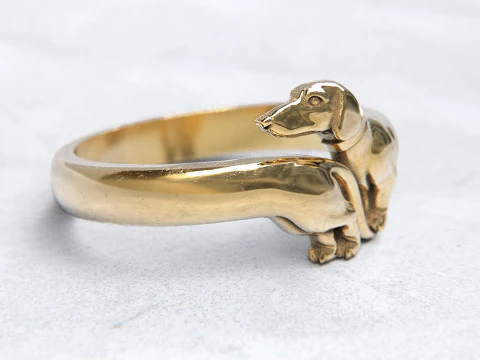 Dachshund Dog Ring 3D Print Model