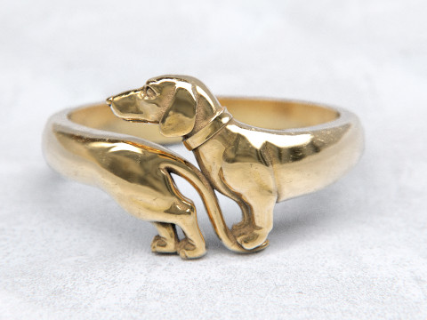 ダックスフント ドッグ リング 3Dプリントモデル