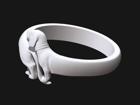 ダックスフント ドッグ リング 3Dプリントモデル