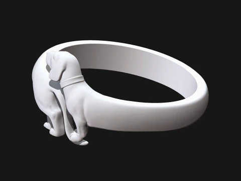 Dachshund Dog Ring 3D Print Model