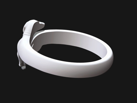 ダックスフント ドッグ リング 3Dプリントモデル