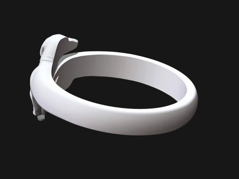 Dachshund Dog Ring 3D Print Model