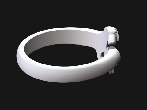 ダックスフント ドッグ リング 3Dプリントモデル