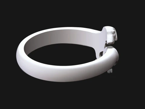 Dachshund Dog Ring 3D Print Model