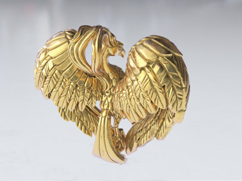 Phoenix Heart Pendant 3D Print Model