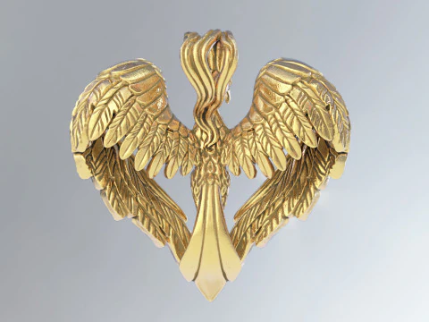 Phoenix Heart Pendant 3D Print Model