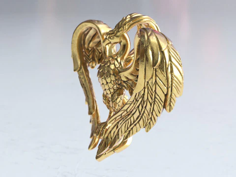 Phoenix Heart Pendant 3D Print Model