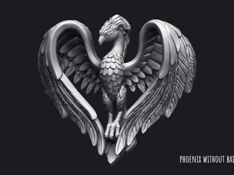 Phoenix Heart Pendant 3D Print Model