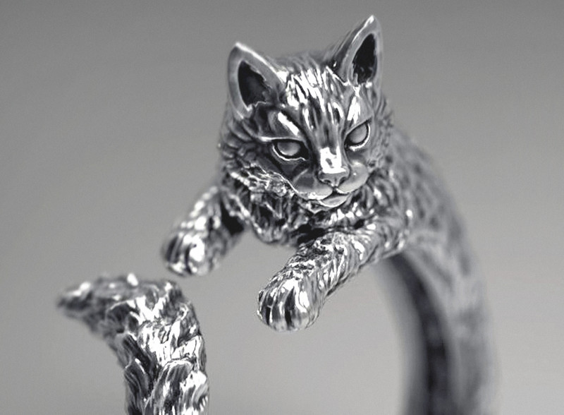 High Detailed Cat Ring 3D Print Model .c4d .max .obj .3ds .fbx .stl .blend